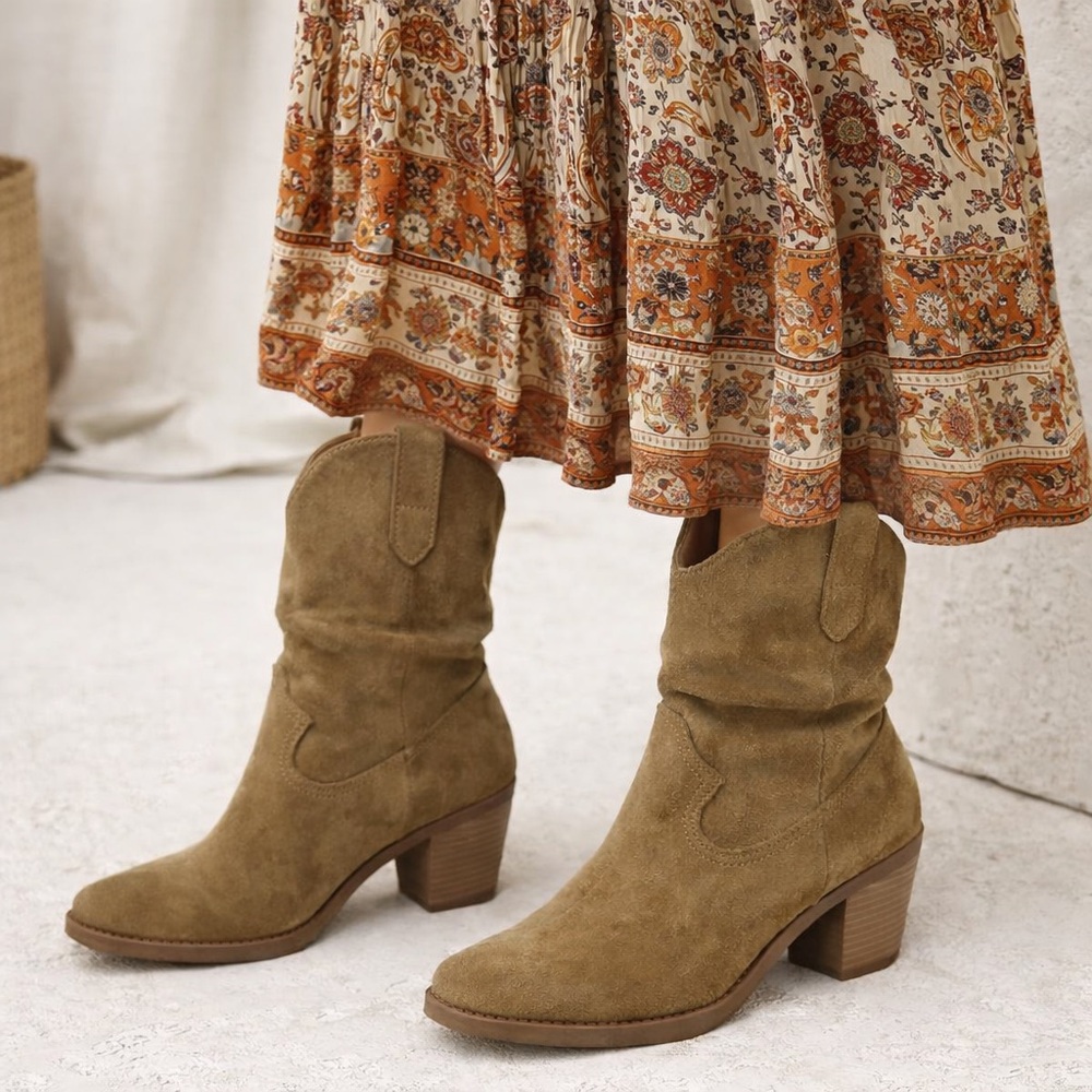 Pop Tan Heeled Western Boots